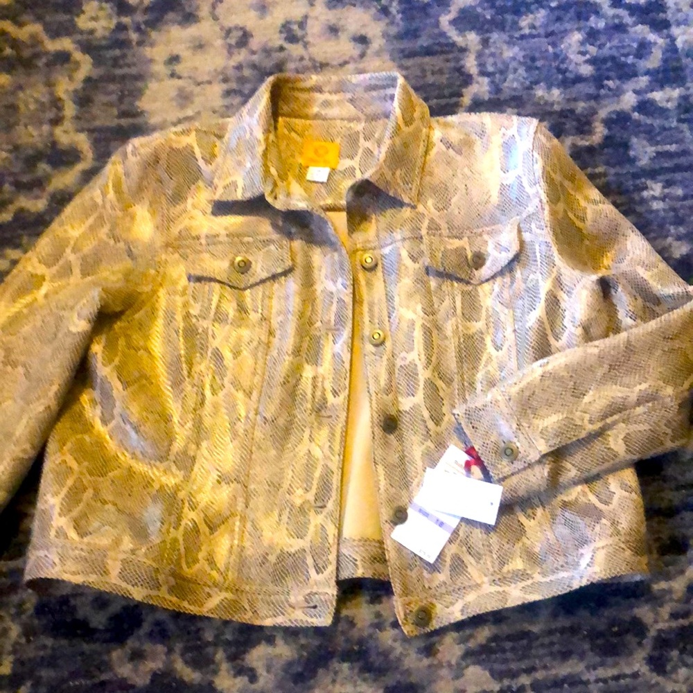 NWT Ruby Rd animal print faux leather jacket size 18